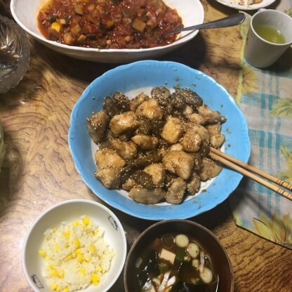 鶏むね肉も入れてみました！甘辛味で箸が止まらなかったです！！